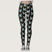 Imitate Regenbogen Farbiger Glitzer Schmetterling Leggings (Vorderseite)