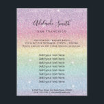 Imitate Regenbogen Glitzer Streifen Flyer<br><div class="desc">Schönheitssalon berufliche Make-up-Künstler Flyer</div>