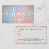 Imitate Regenbogenhaar Glitzer Terminkarte (Vorne/Hinten)