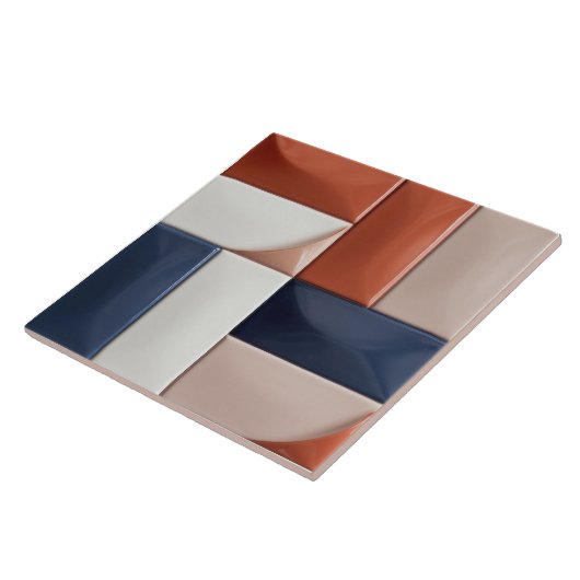 Imitate Relief Glazed Blue Burnt Orange Wohngestal Fliese (Seite)