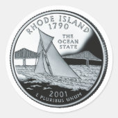 Imitate Rhode Island Staat Quarter Runder Aufkleber (Vorderseite)