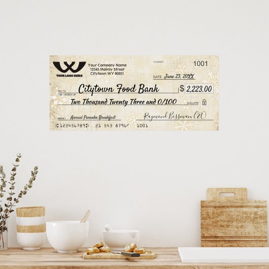 Imitate RiesenWohltätigkeit Karo Weihnachtsschneef Poster (Küche)