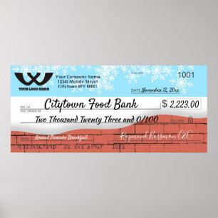 Imitate RiesenWohltätigkeit Karo Weihnachtsschneef Poster