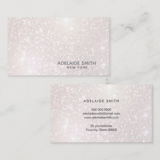 IMITATE Rosa Champagner-Funkeln Visitenkarte (Vorne/Hinten)