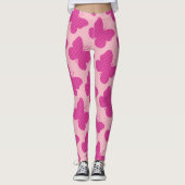 Imitate Rosa Glitzer Butterfly Leggings (Vorderseite)