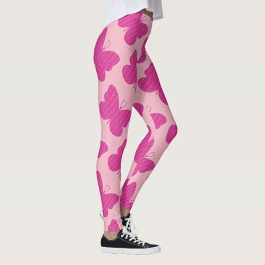 Imitate Rosa Glitzer Butterfly Leggings (Rechts)