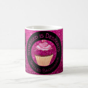 Imitate Rosa Glitzer Cupcake Zitat Kaffee Cup Tass Kaffeetasse