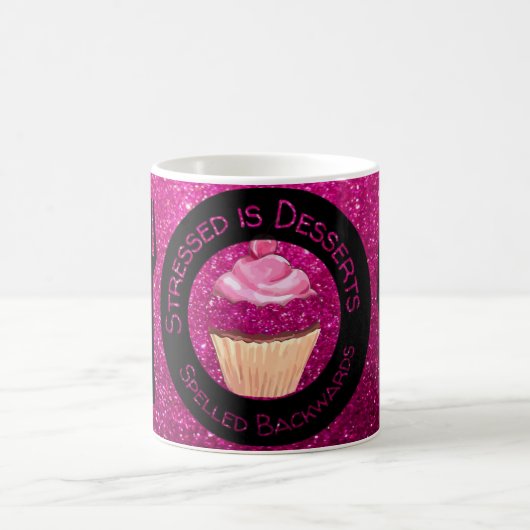 Imitate Rosa Glitzer Cupcake Zitat Kaffee Cup Tass Kaffeetasse (Mittel)