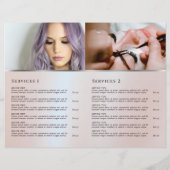 Imitate Rosa Glitzer-Folie Service-Menü Broschüre (Rückseite)