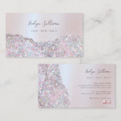 Imitate Rosa Glitzer Folie Visitenkarte (Vorne/Hinten)