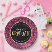 Imitate Rosa Glitzer Graduate Abschluss Papierplat Pappteller (Party)