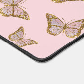 Imitate Rosa Glitzer Schmetterlinge Schreibtischunterlage (Ecke)