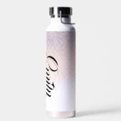 Imitate Rosa Glitzer Script Monogram Wasserflasche Trinkflasche (Links)