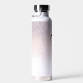 Imitate Rosa Glitzer Script Monogram Wasserflasche Trinkflasche (Rechts)