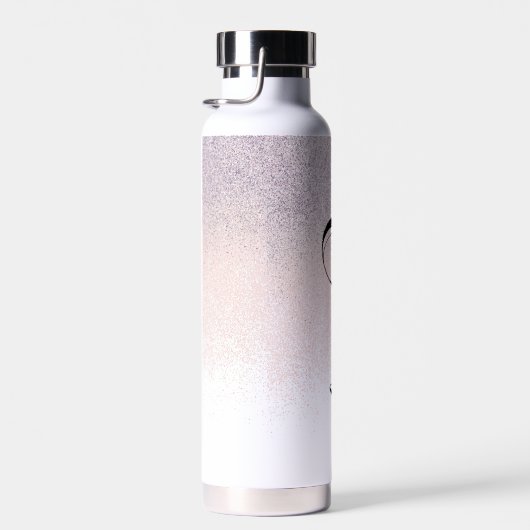 Imitate Rosa Glitzer Script Monogram Wasserflasche Trinkflasche (Rechts)