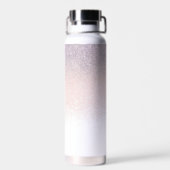 Imitate Rosa Glitzer Script Monogram Wasserflasche Trinkflasche (Rückseite)