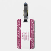 Imitate Rosa Glitzer Textur mit benutzerdefinierte Gepäckanhänger (Rückseite vertikal)