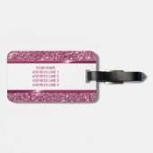 Imitate Rosa Glitzer Textur mit benutzerdefinierte Gepäckanhänger (Rückseite horizontal)