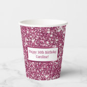 Imitate Rosa Glitzer Textur mit benutzerdefinierte Pappbecher (Vorderseite)