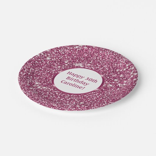 Imitate Rosa Glitzer Textur mit benutzerdefinierte Pappteller (Schrägansicht)