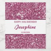 Imitate Rosa Glitzer Textur mit benutzerdefinierte Weinetikett (Einzelnes Label)