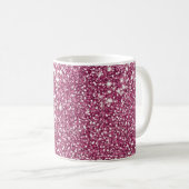 Imitate Rosa Glitzer Textur mit Individuelle Name Kaffeetasse (VorderseiteRechts)