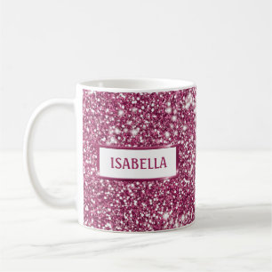 Imitate Rosa Glitzer Textur mit Individuelle Name Kaffeetasse
