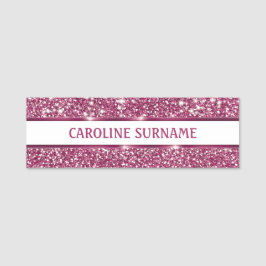 Imitate Rosa Glitzer Textur mit Individuelle Name  Namensschild