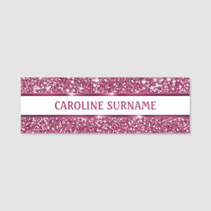 Imitate Rosa Glitzer Textur mit Individuelle Name Namensschild