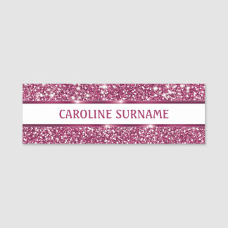 Imitate Rosa Glitzer Textur mit Individuelle Name  Namensschild