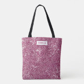 Imitate Rosa Glitzer Textur mit Individuelle Name Tasche (Rückseite)