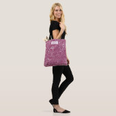 Imitate Rosa Glitzer Textur mit Individuelle Name Tasche (Am Model)