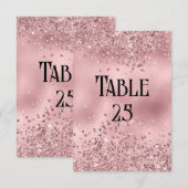 Imitate Rosa Glitzer und Foil Wedding Tischnummer (Vorne/Hinten)