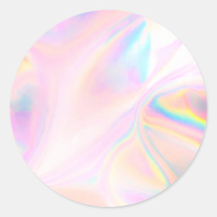 Imitate rosa Holographische Trendkultur  Runder Aufkleber