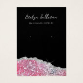 Imitate rosa Irisierende Glitzer Ohrkarte (Vorderseite)