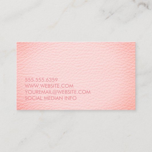 Imitate Rosa Leder Visitenkarte (Rückseite)