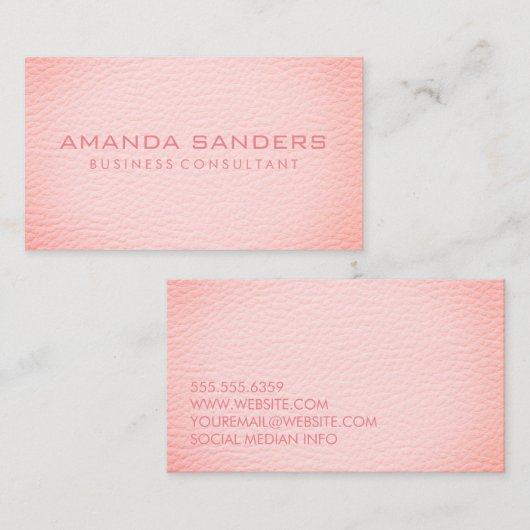 Imitate Rosa Leder Visitenkarte (Vorne/Hinten)