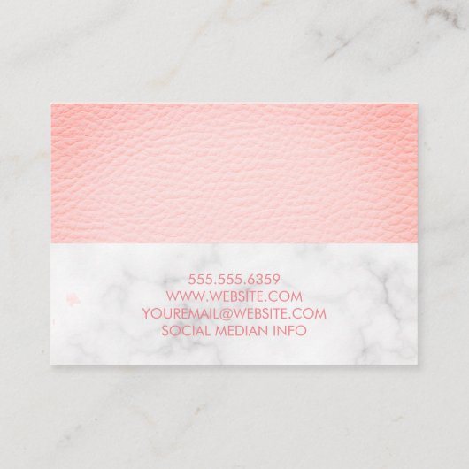 Imitate Rosa Ledermatte Visitenkarte (Rückseite)