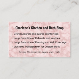 Imitate Rosa Marmor Visitenkarte