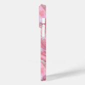 Imitate Rosa Marmortextur mit silberfarbenem Glitz Case-Mate iPhone Hülle (Rückseite / Links)