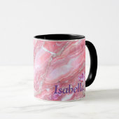 Imitate Rosa Marmortextur mit silberfarbenem Glitz Tasse (VorderseiteRechts)