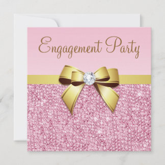 Imitate Rosa Sequenzen Gold Bow Engagement Party Einladung