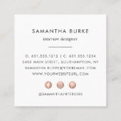 Imitate Rose Ananas Quadratische Visitenkarte (Rückseite)