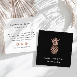 Imitate Rose Ananas Quadratische Visitenkarte