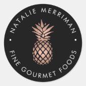 Imitate Rose Ananas Runder Aufkleber (Vorderseite)