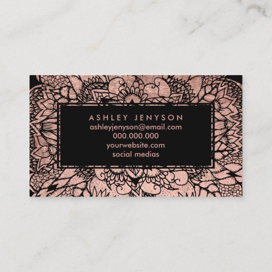 Imitate Rose Boho Blumenmassage Visitenkarte (Rückseite)