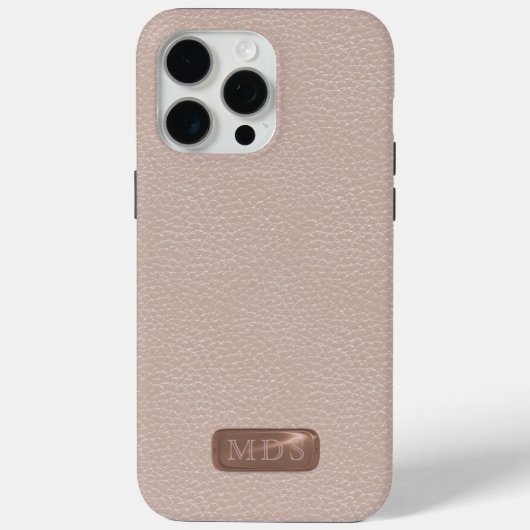 Imitate Rose Gold 3D Monogramm Rosa Case-Mate iPhone Hülle (Rückseite)