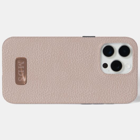 Imitate Rose Gold 3D Monogramm Rosa Case-Mate iPhone Hülle (Rückseite (Horizontal))