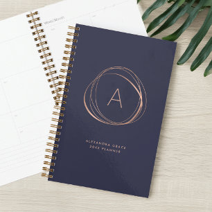 Imitate Rose Gold Abstrakt Monogramm Planer