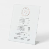 Imitate Rose Gold Abstrakt | Preise und Dienstleis Sockelschild (Vorderseite)